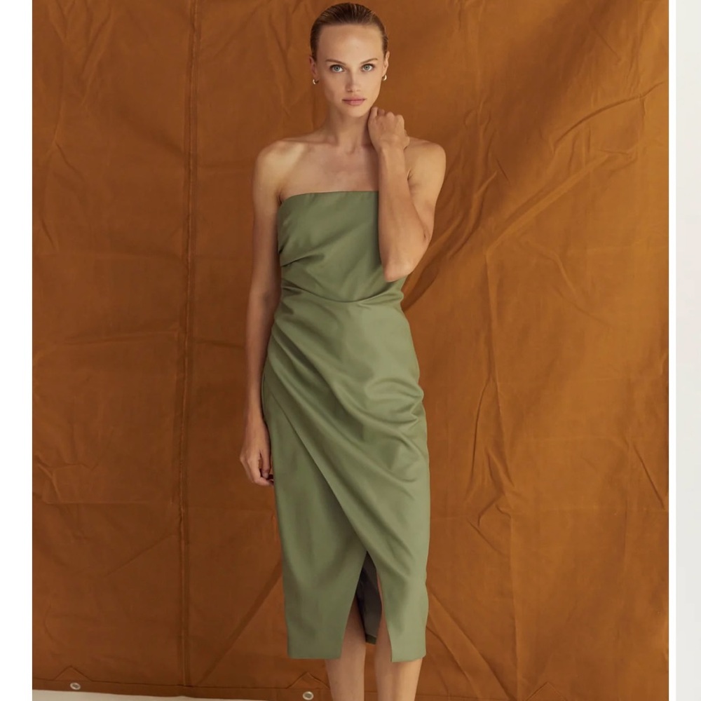 💚 Crescent Reeve Tube Midi Dress - Eucalyptus | XS- M | NWT
